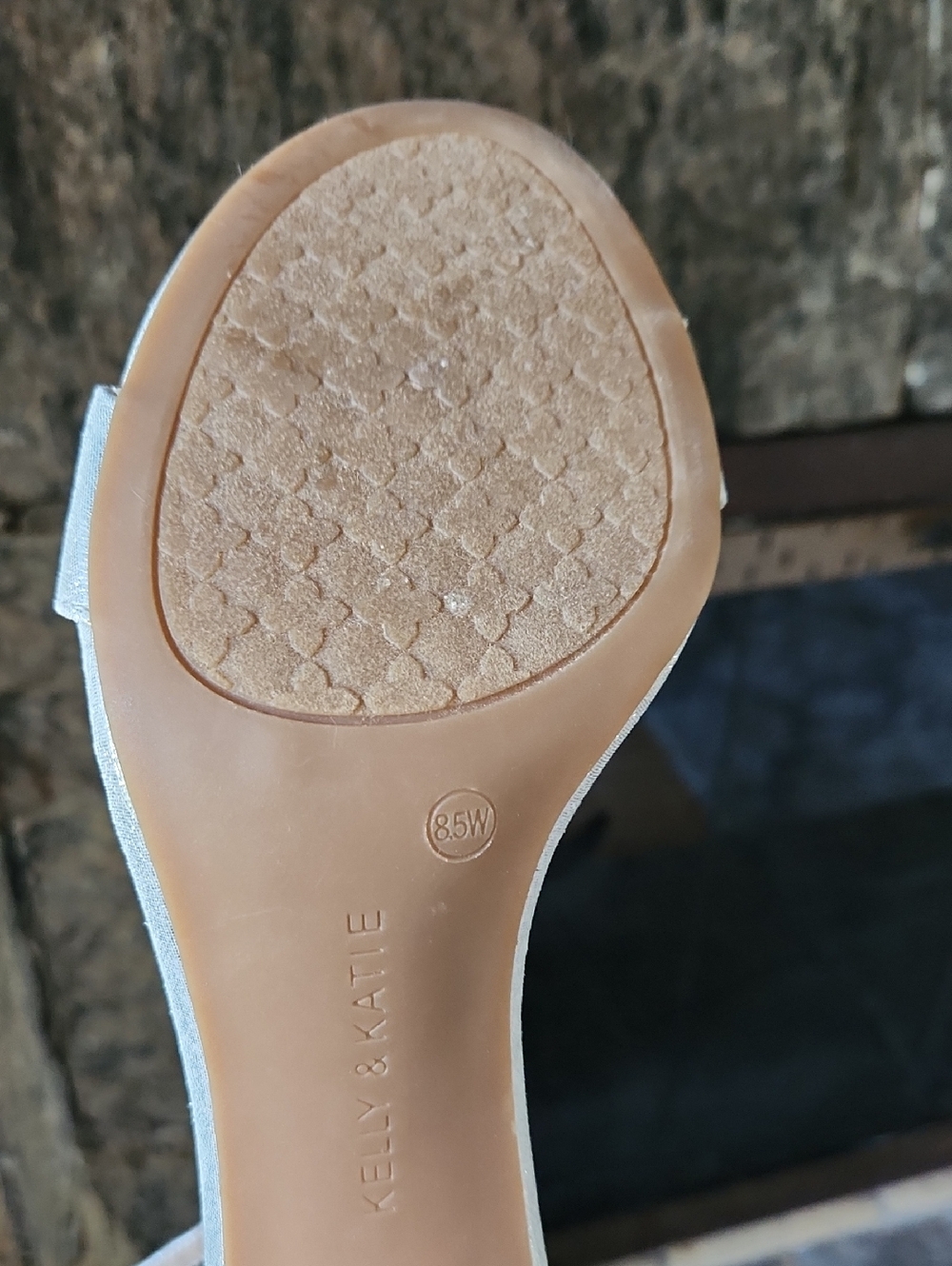 Kelly & Katie Silver Block Heel Sandals - Elegant Women’s Evening Shoes. - Picture 4 of 7